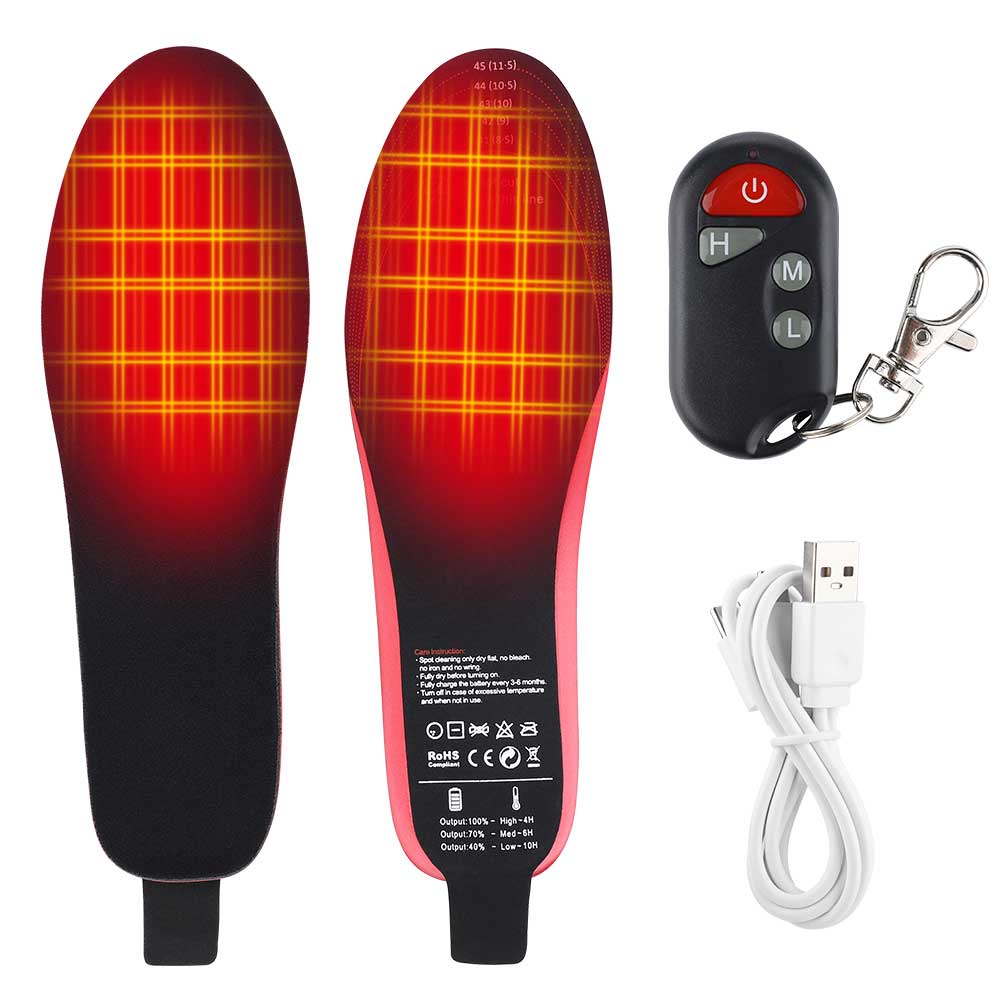 Reusable Heated Insoles Adjustable Warmth Winter Foot Comfort