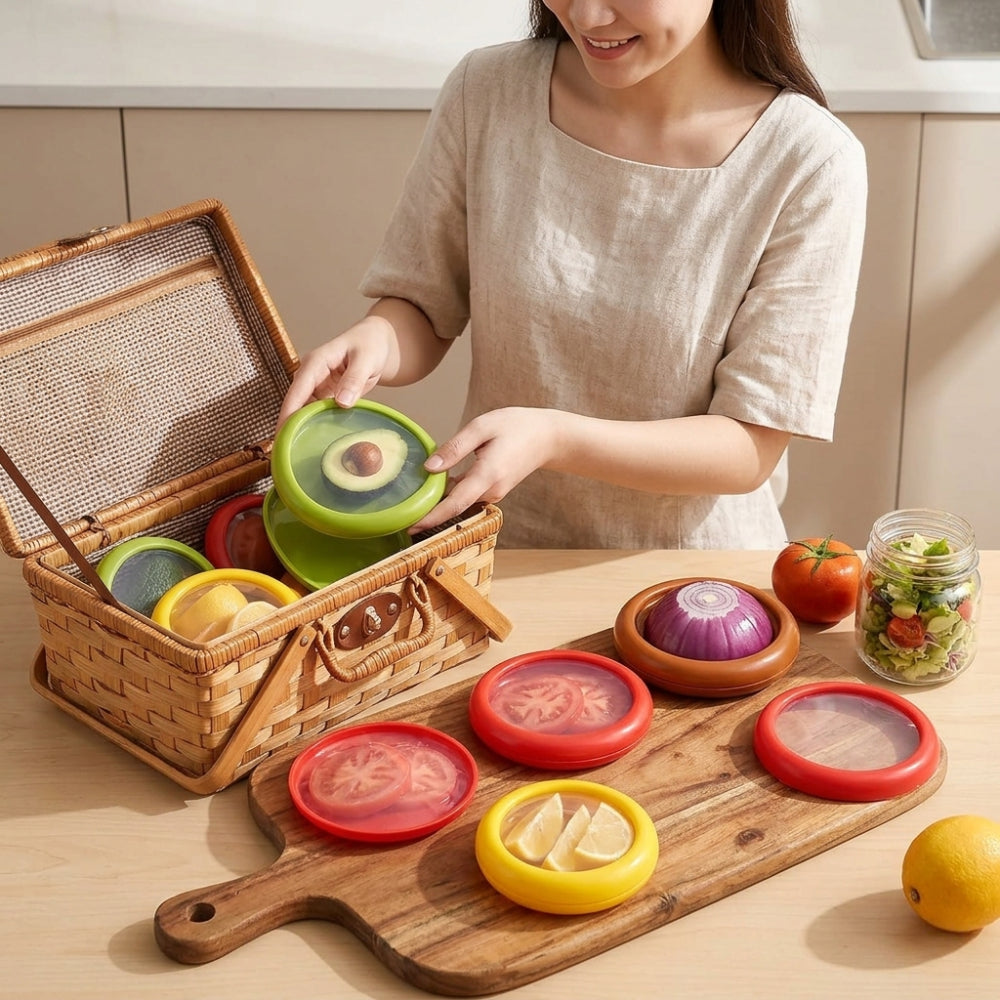 Reusable Silicone Food Storage Lids Produce Covers Set