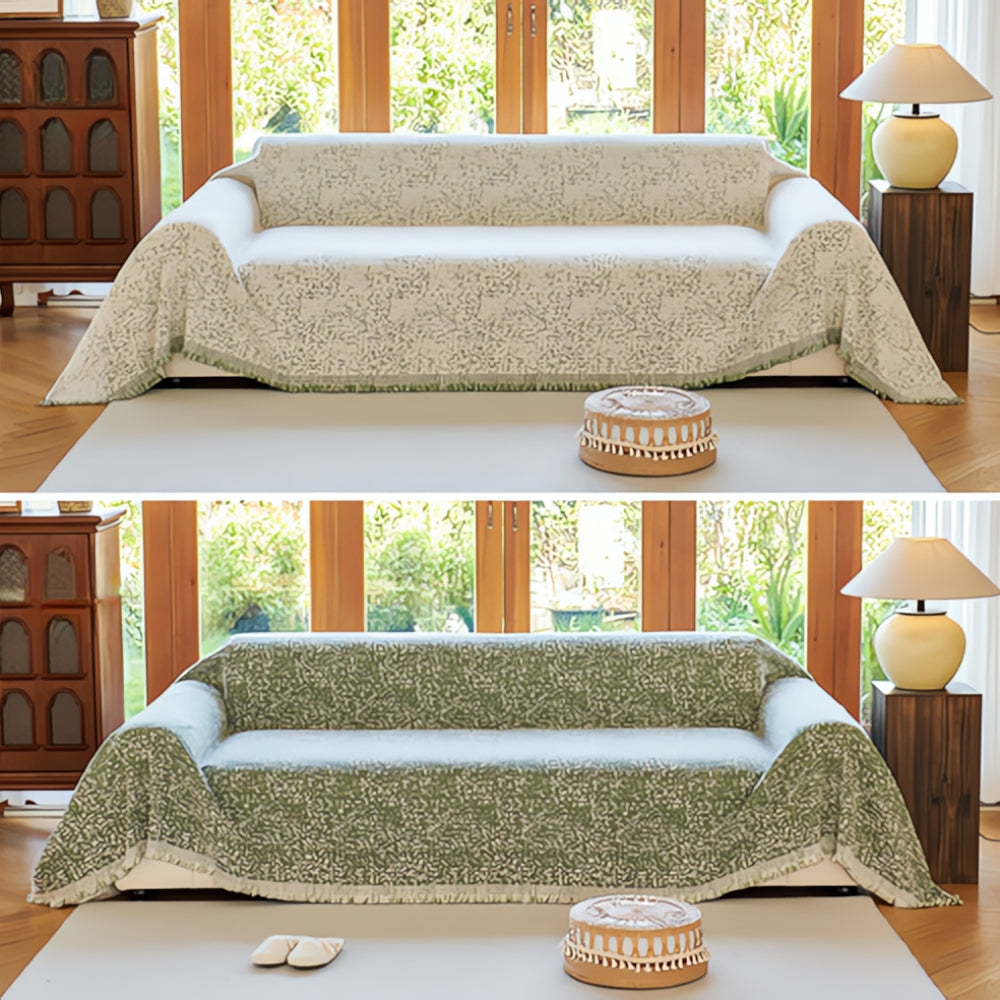 Reversible Boho Sofa Protector Speckle Couch Cover