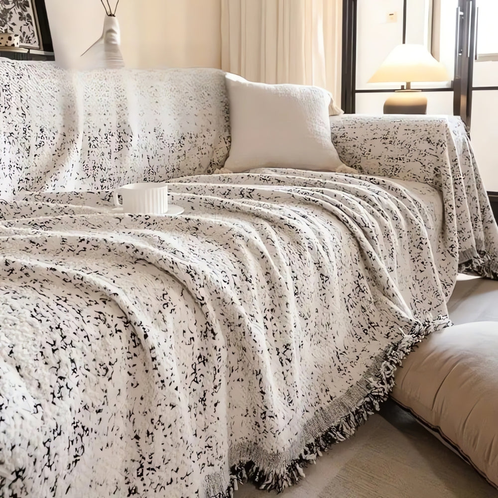 Reversible Boho Sofa Protector Speckle Couch Cover