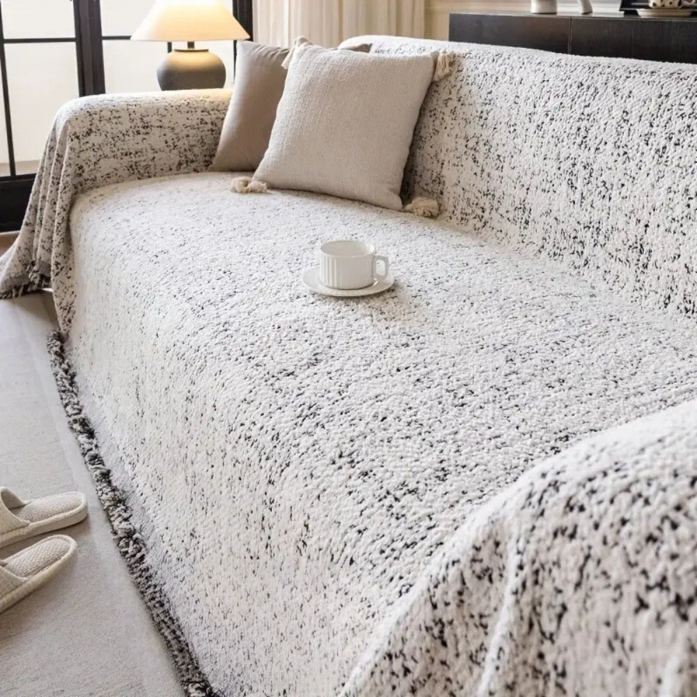 Reversible Boho Sofa Protector Speckle Couch Cover