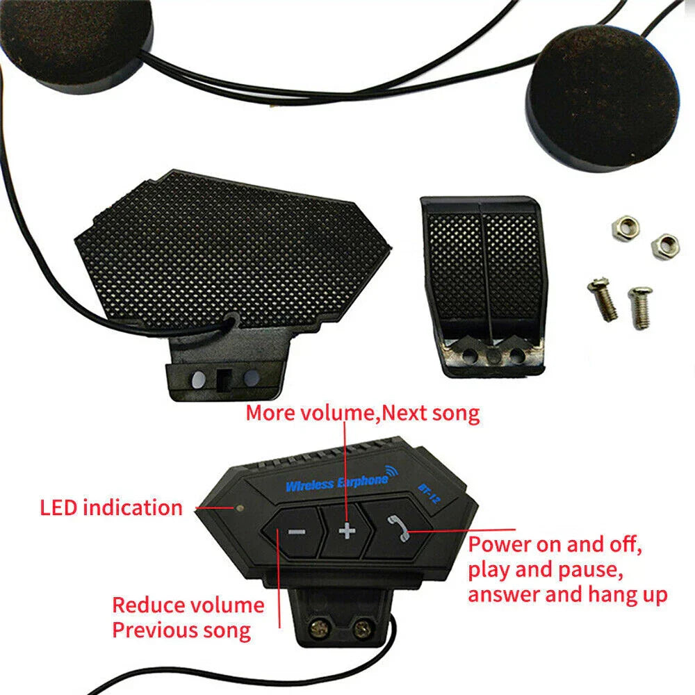RideSync Wireless Motorcycle Helmet Headset for Safe Communication and Riding