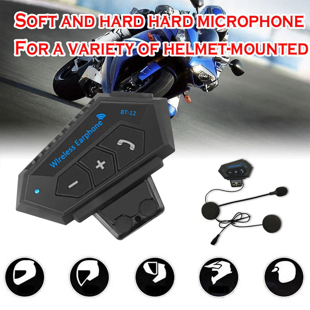 RideSync Wireless Motorcycle Helmet Headset for Safe Communication and Riding