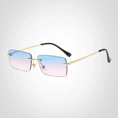 Rimless Rectangular Sunglasses Lightweight UV Protection Fashion Sunglasses