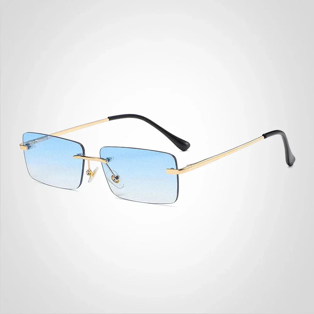 Rimless Rectangular Sunglasses Lightweight UV Protection Fashion Sunglasses