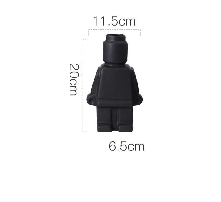Robot Flower Vase Modern Decorative Vase for Home Desk Shelf Decor