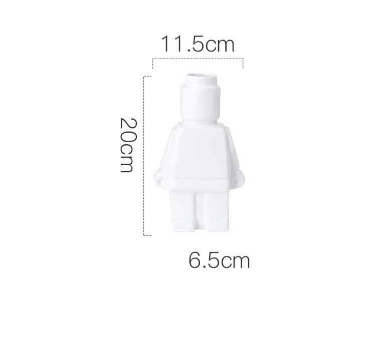 Robot Flower Vase Modern Decorative Vase for Home Desk Shelf Decor