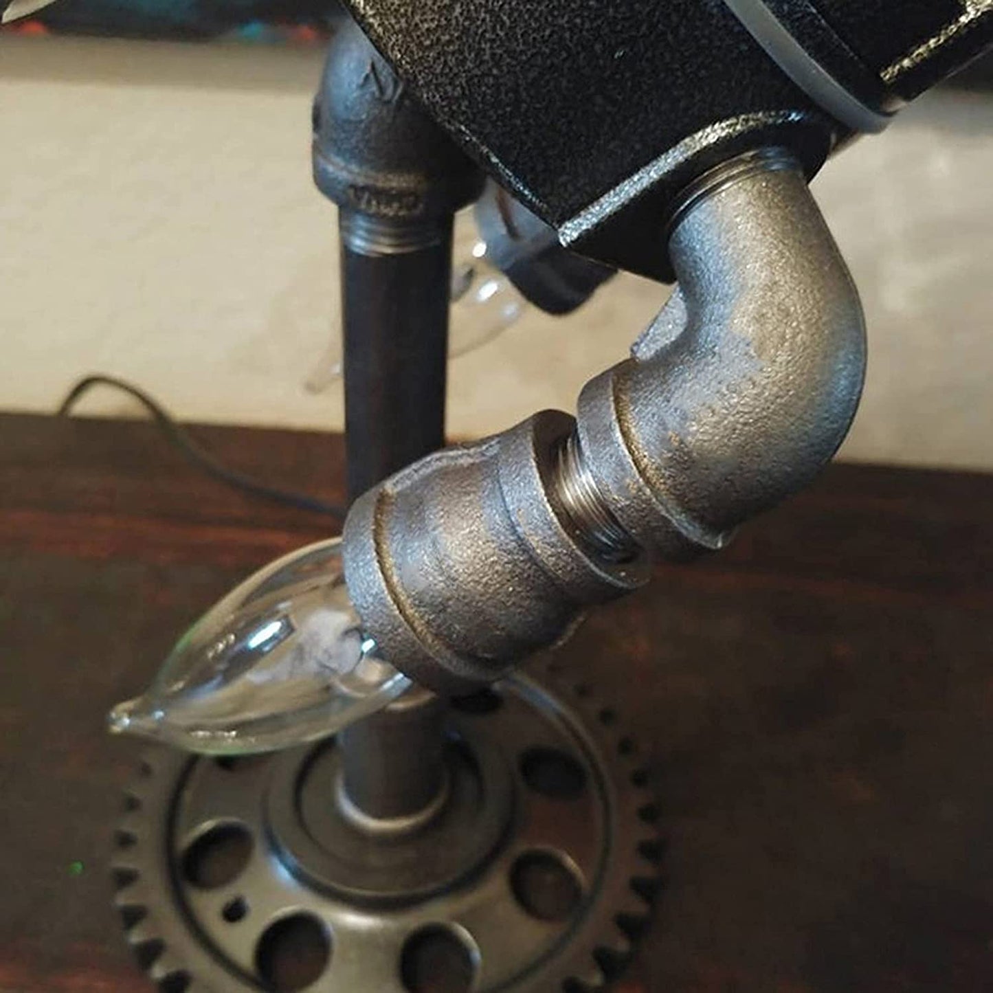 Rocket Lamp Handmade Industrial Vintage Table Lamp with Edison Bulb