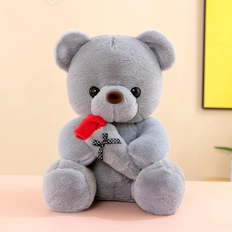 Rose Teddy Bear Handmade Floral Plush Gift Romantic Decorative Keepsake