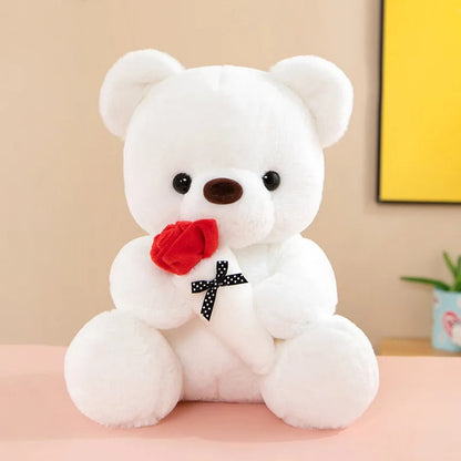 Rose Teddy Bear Handmade Floral Plush Gift Romantic Decorative Keepsake