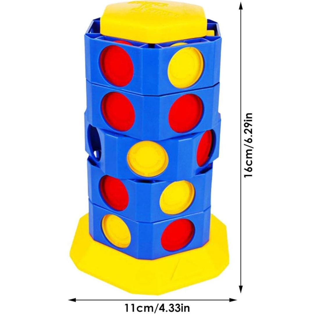 Rotating Connect Strategy Board Game with Interactive Spinning Board for Family Game Night