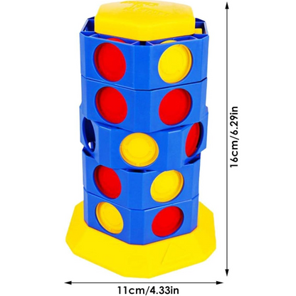 Rotating Connect Strategy Board Game with Interactive Spinning Board for Family Game Night