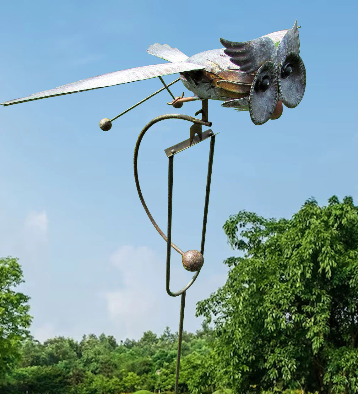 Rotating Garden Wind Spinner Metal Outdoor Decorative Lawn Sculpture