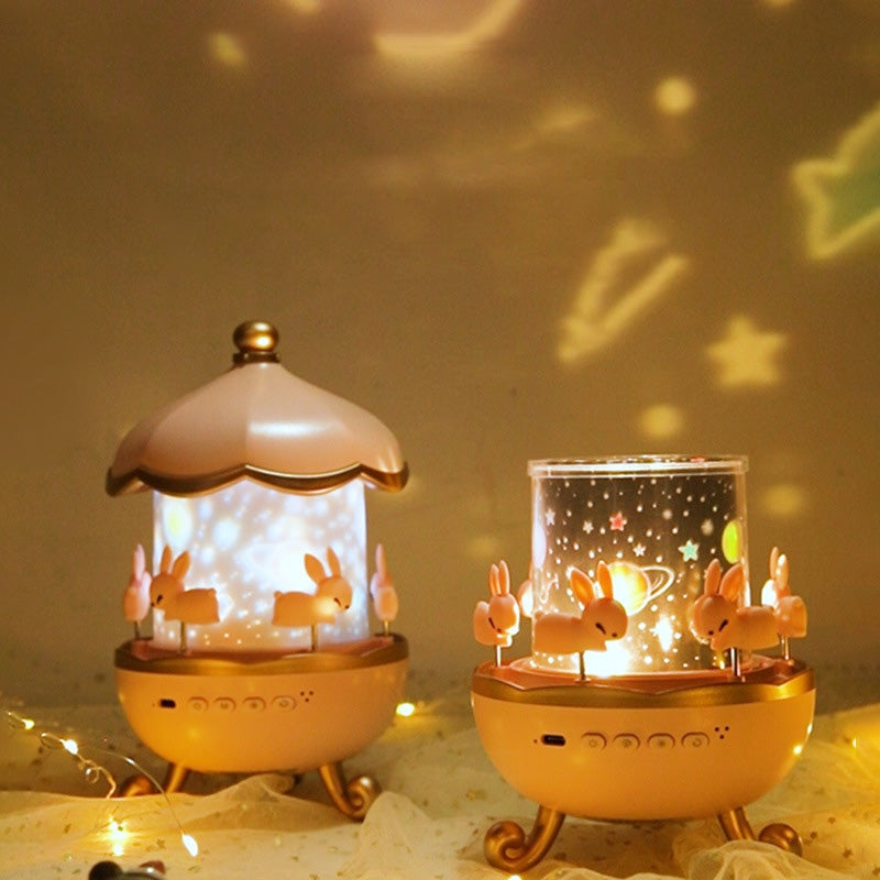 Rotating Star Projector Night Light with Bluetooth Speaker Remote Control Dream Sky Lamp