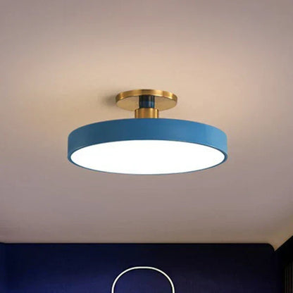 Rund LED-loftslampe, moderne planmonteret design til soveværelse og stue