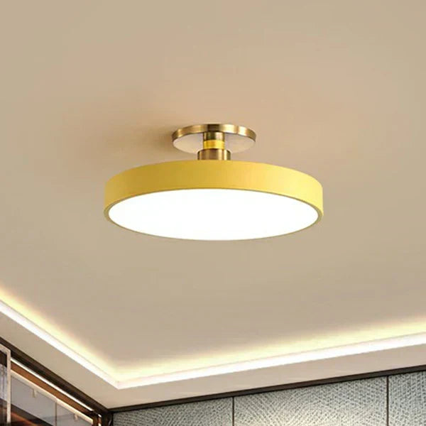 Rund LED-loftslampe, moderne planmonteret design til soveværelse og stue