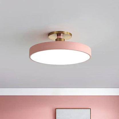 Rund LED-loftslampe, moderne planmonteret design til soveværelse og stue