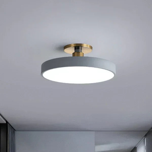 Rund LED-loftslampe, moderne planmonteret design til soveværelse og stue