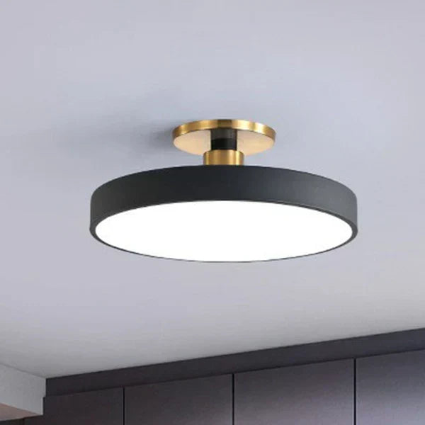 Rund LED-loftslampe, moderne planmonteret design til soveværelse og stue