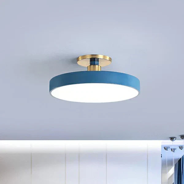 Rund LED-loftslampe, moderne planmonteret design til soveværelse og stue