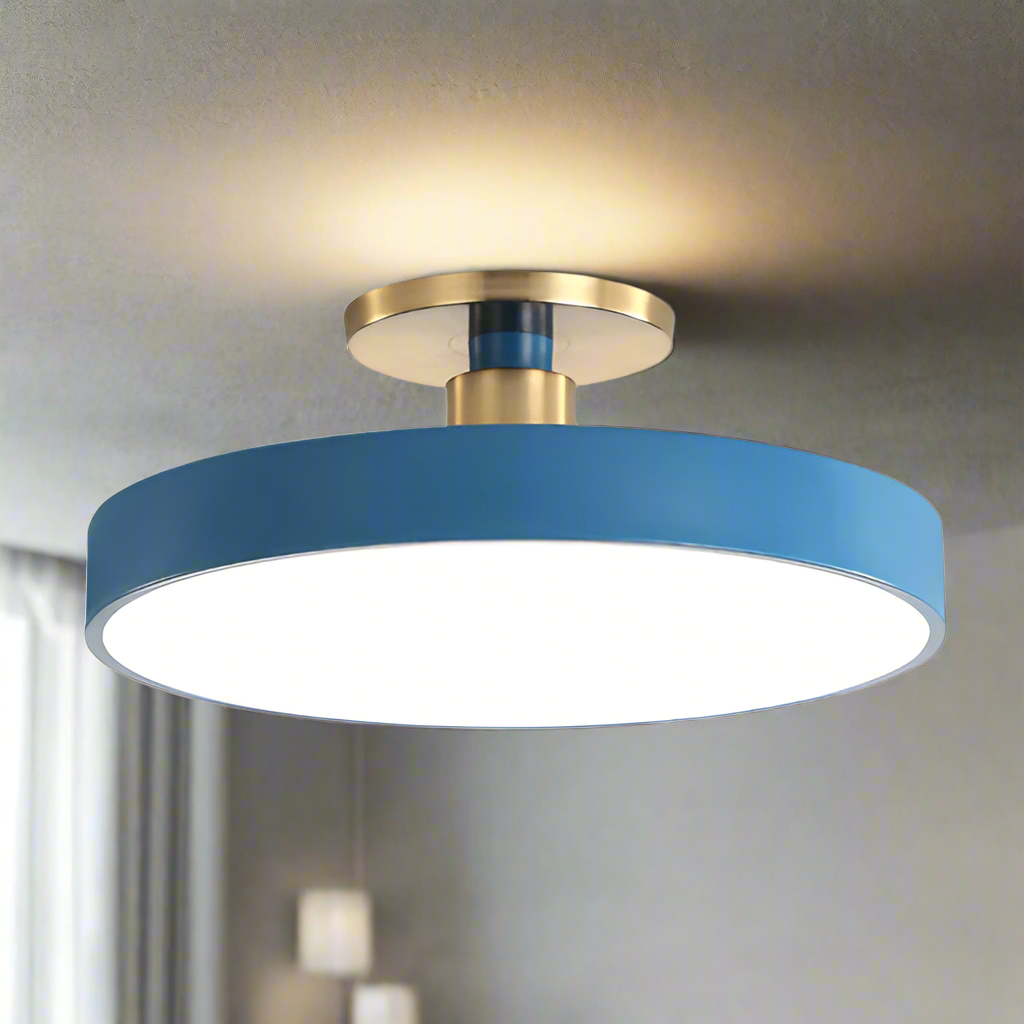 Rund LED-loftslampe, moderne planmonteret design til soveværelse og stue