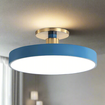 Rund LED-loftslampe, moderne planmonteret design til soveværelse og stue