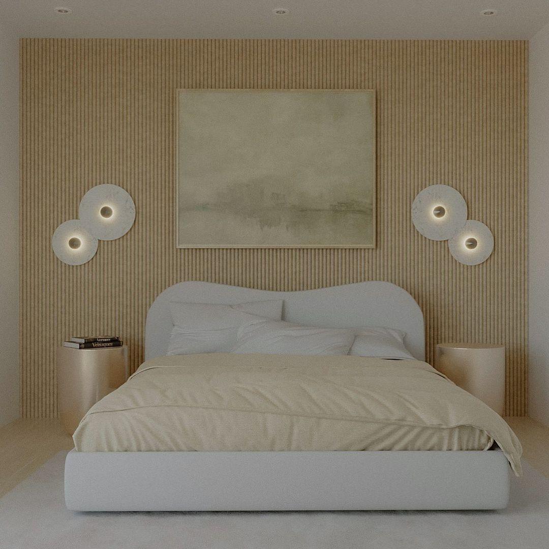 Round LED Flush Mount Wall Ceiling Light Alabaster Brass Design