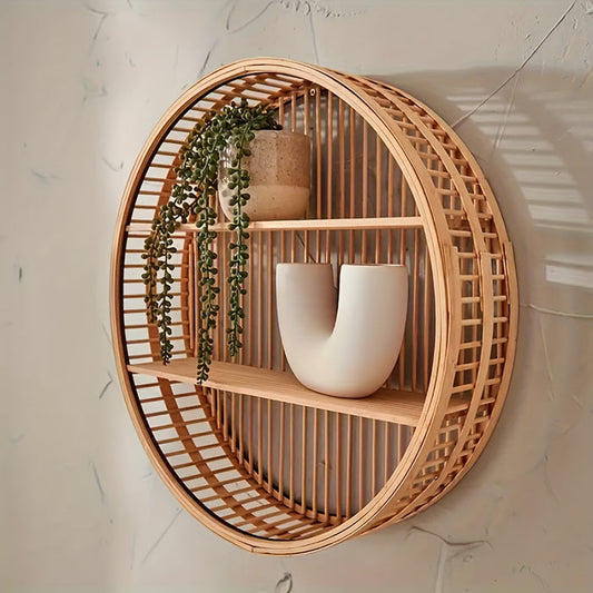 Round Wall Shelf Modern Floating Storage Display Shelf