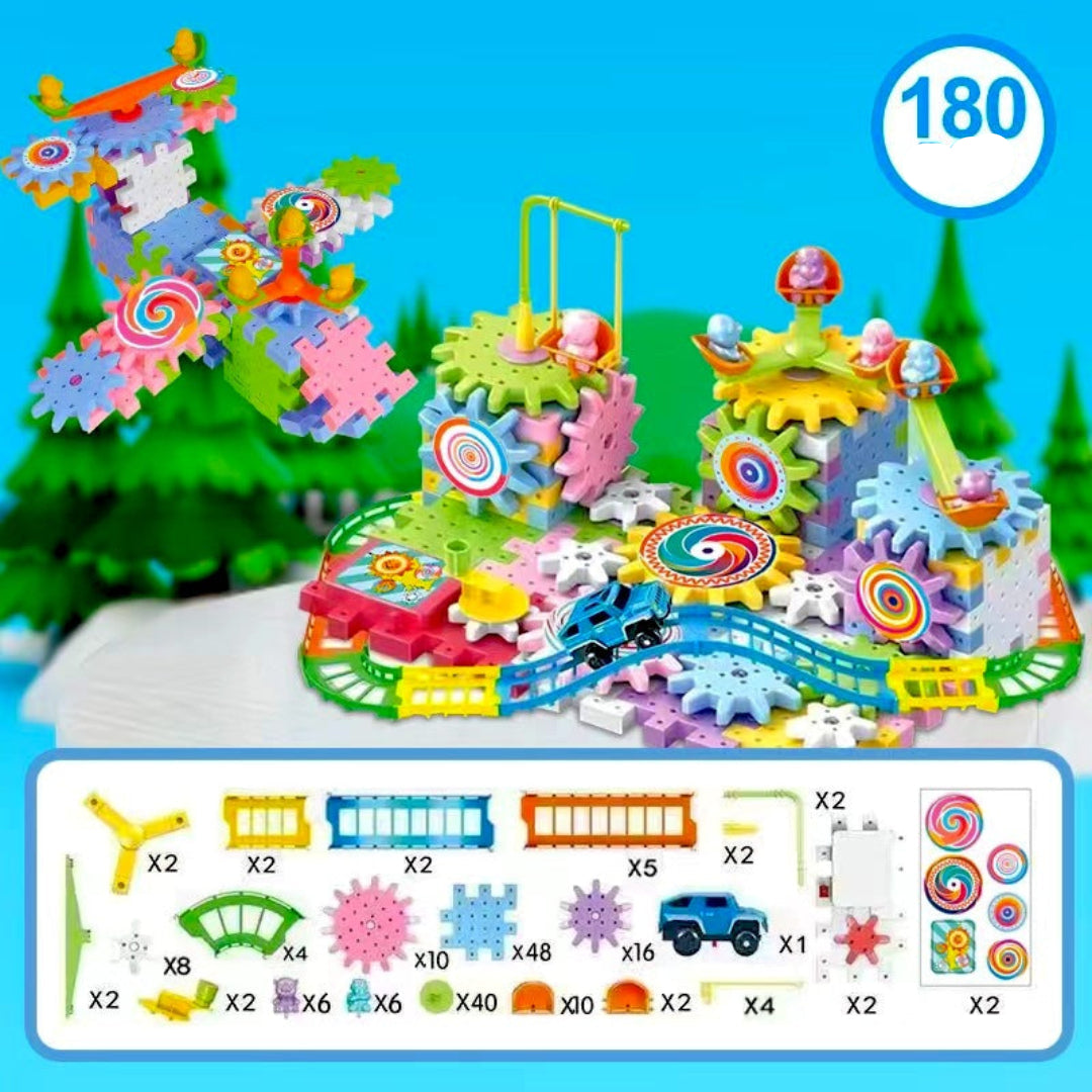 STEM Gear Building Blocks Set for Kids Educational Mechanical Construction Toy