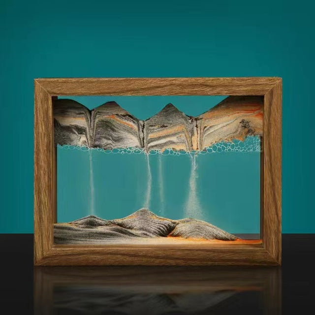 Sandscape Solid Wood 3D Rotating Liquid Sand Art Creative Home and Office Decor