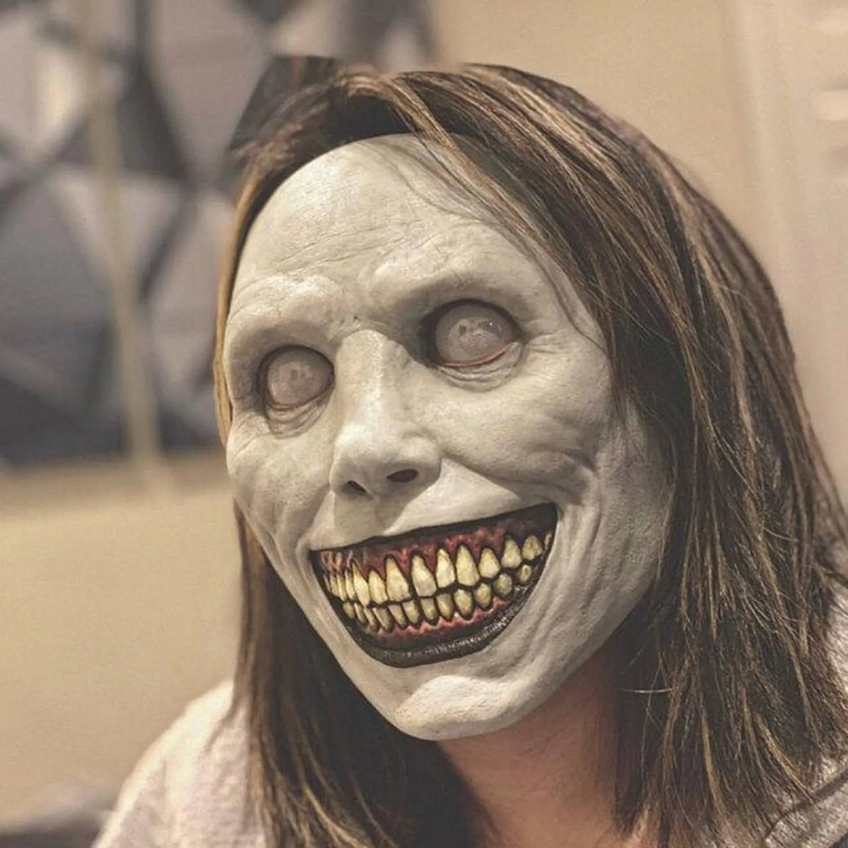 Maschera da demone spaventoso con cappuccio per Halloween, integrale, costume da cosplay per festival