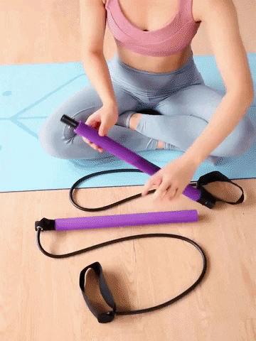 SculptFit Pilates Power Bar Portable Full Body Resistance Training Bar for Home Workouts