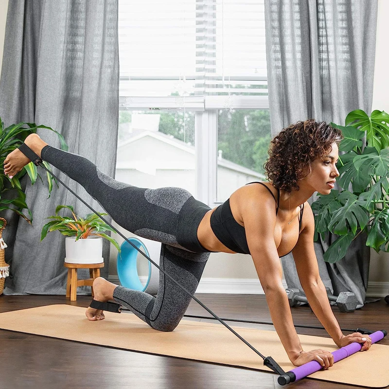 SculptFit Pilates Power Bar Portable Full Body Resistance Training Bar for Home Workouts