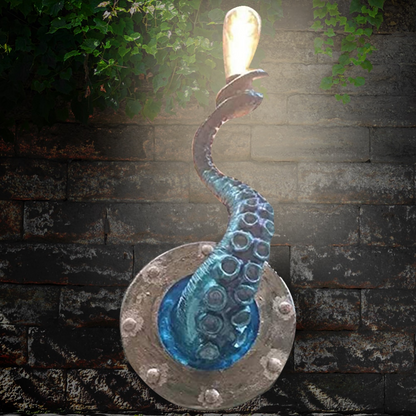 Skulpturel væglampe med blækspruttearm oceaninspireret E27 dekorativ lampe