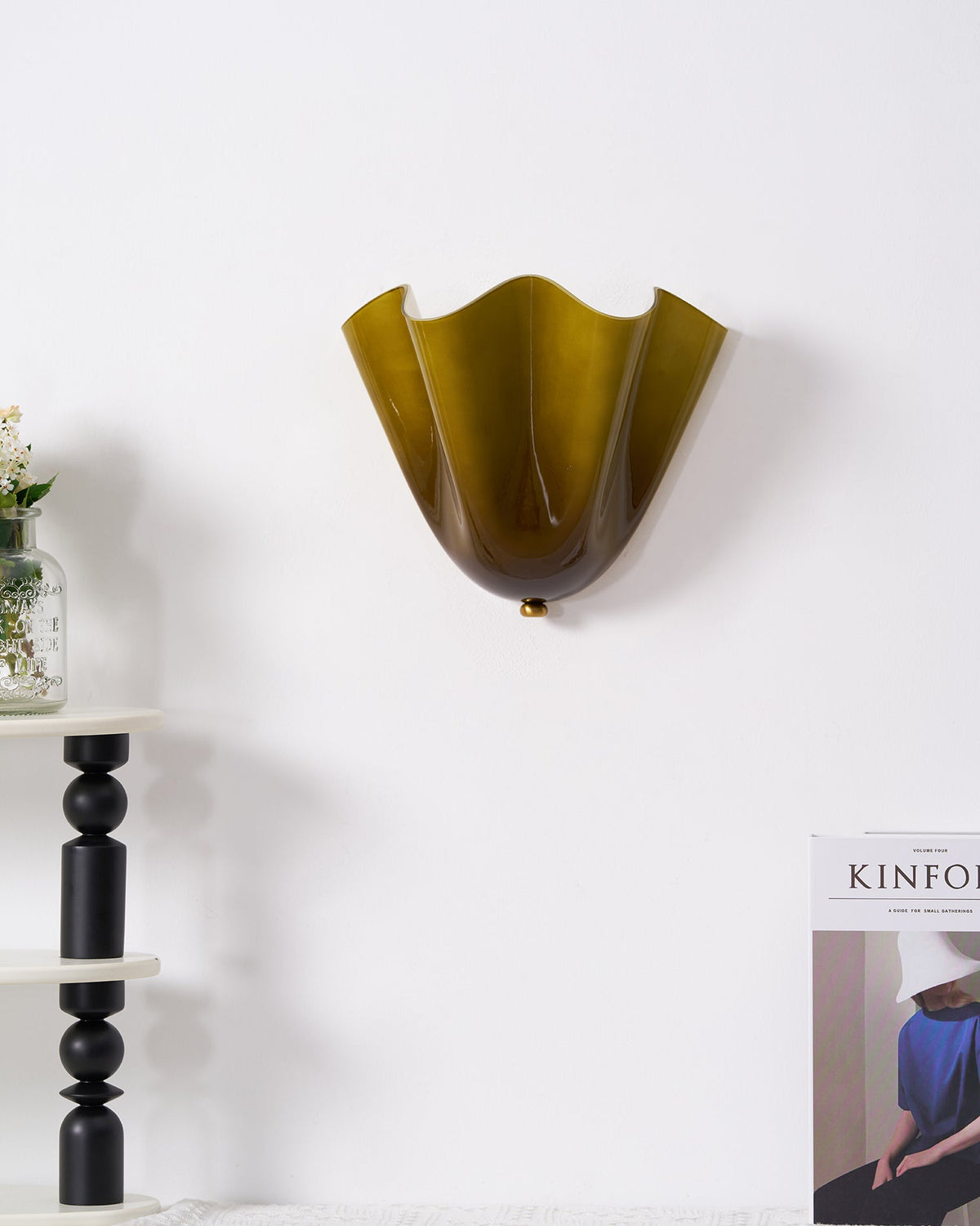 Sculptural Wall Light Glass Metal E14 Warm Glow Modern Interior