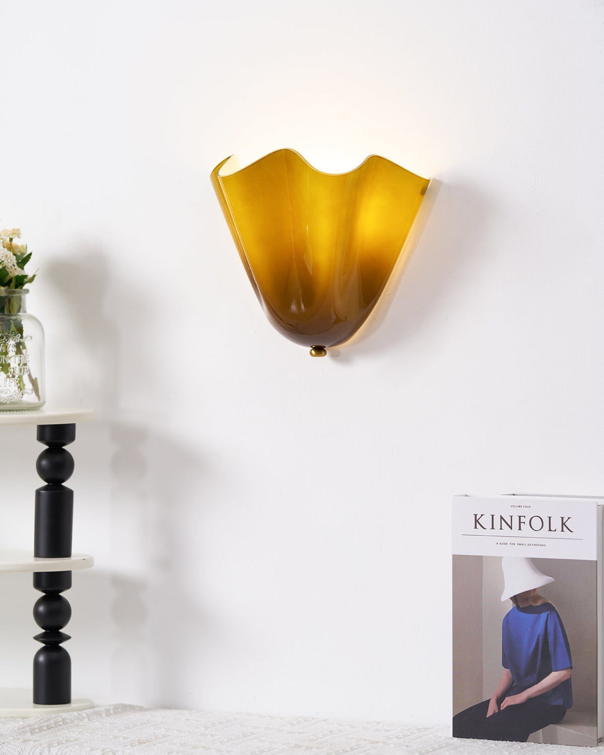 Sculptural Wall Light Glass Metal E14 Warm Glow Modern Interior