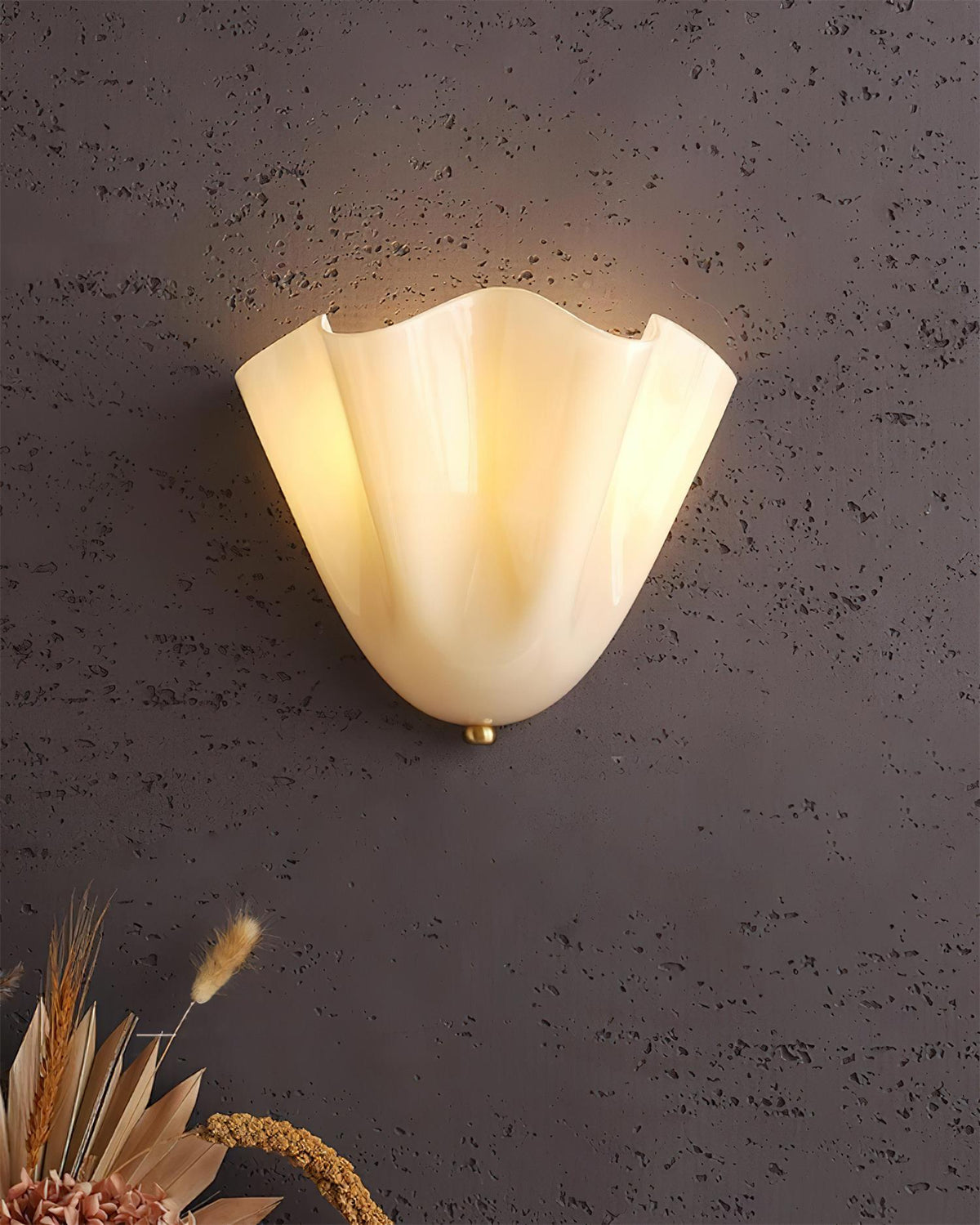 Sculptural Wall Light Glass Metal E14 Warm Glow Modern Interior