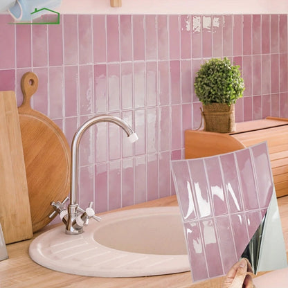 Self Adhesive 3D Wall Tile Stickers Waterproof Peel and Stick Tile Backsplash Wall Decor