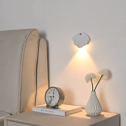 Shell-Shaped Motion Sensor LED Night Light USB Rechargeable Wireless