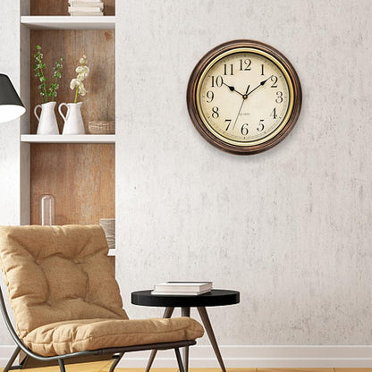 Silent Wall Clock Classic Round Frame Clear Dial Display