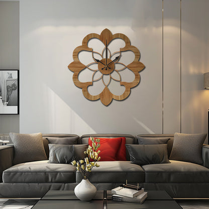 Silent Wooden Wall Clock 16 Inch Modern Decorative Wood Wall Clock Battery Operated