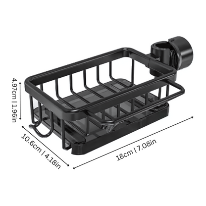 Sink Caddy Organizer with Drainage Basket and Hanging Hook