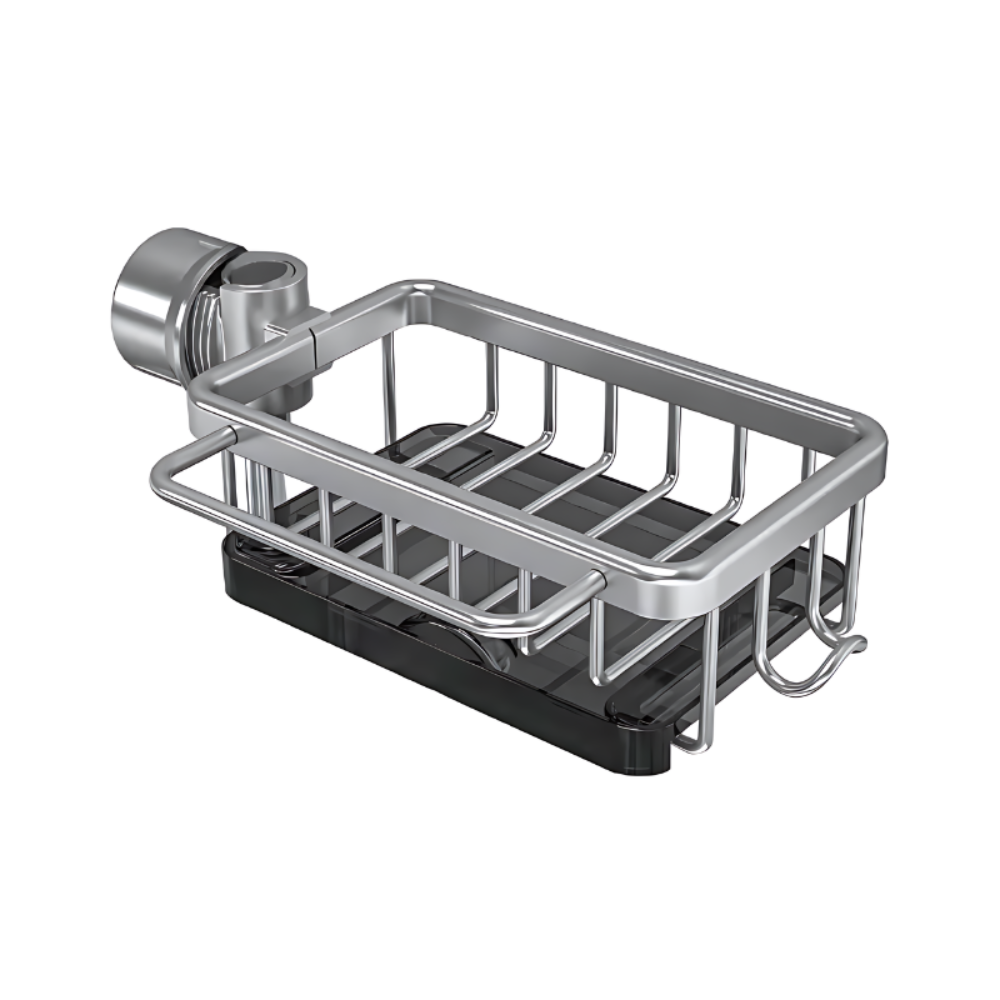 Sink Caddy Organizer with Drainage Basket and Hanging Hook