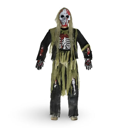 Skeleton Zombie Halloween Costume Mask Outfit Set for Kids