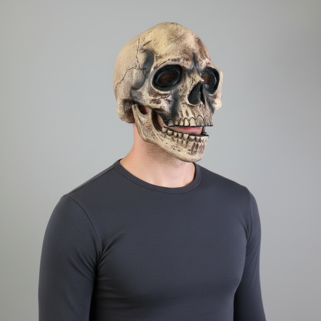 Skull Halloween Mask Moving Jaw Full Head Cosplay Costume Accessory