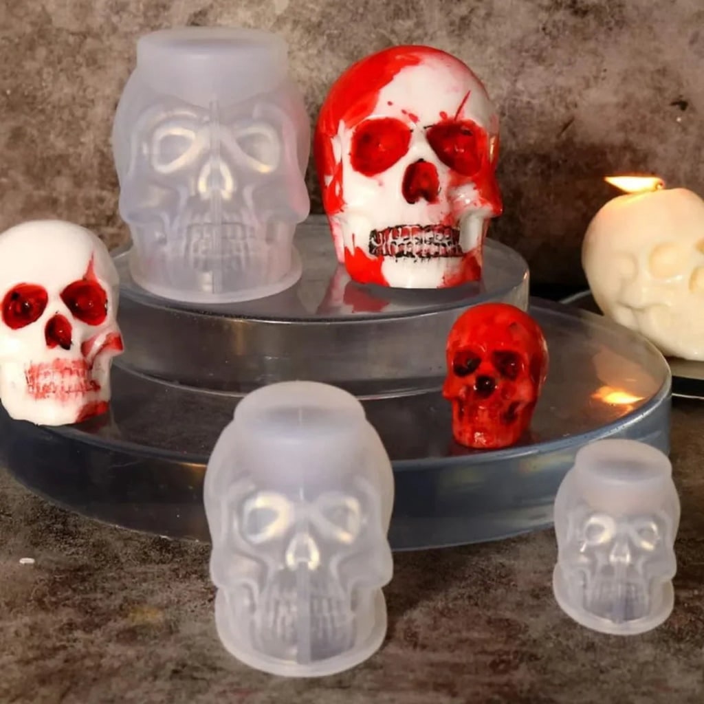 Skull Silicone Mold Halloween Decoration DIY Resin Crafting Tool