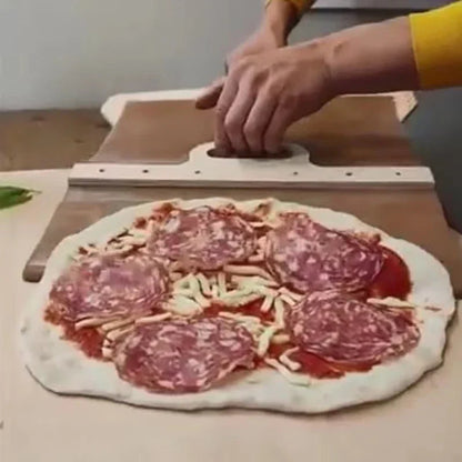Sliding Pizza Peel Removable Handle Lightweight Metal Paddle Oven Serving Tool