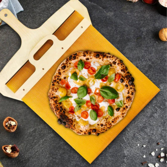 Sliding Pizza Peel Removable Handle Lightweight Metal Paddle Oven Serving Tool