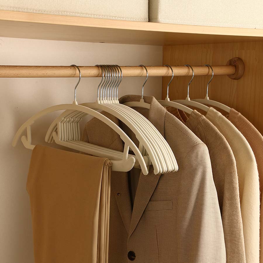 Slim Non Slip Clothes Hangers 10 Piece Space Saving Closet Organiser