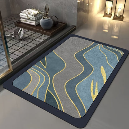 Slim Rectangular Bath Mat Quick Dry Non Slip Bathroom Floor Rug